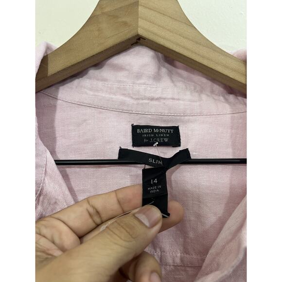 J CREW Baird McNutt Irish Linen Shirt 14 Coastal Quiet Luxury Minimalist Relaxed - Picture 2 of 14